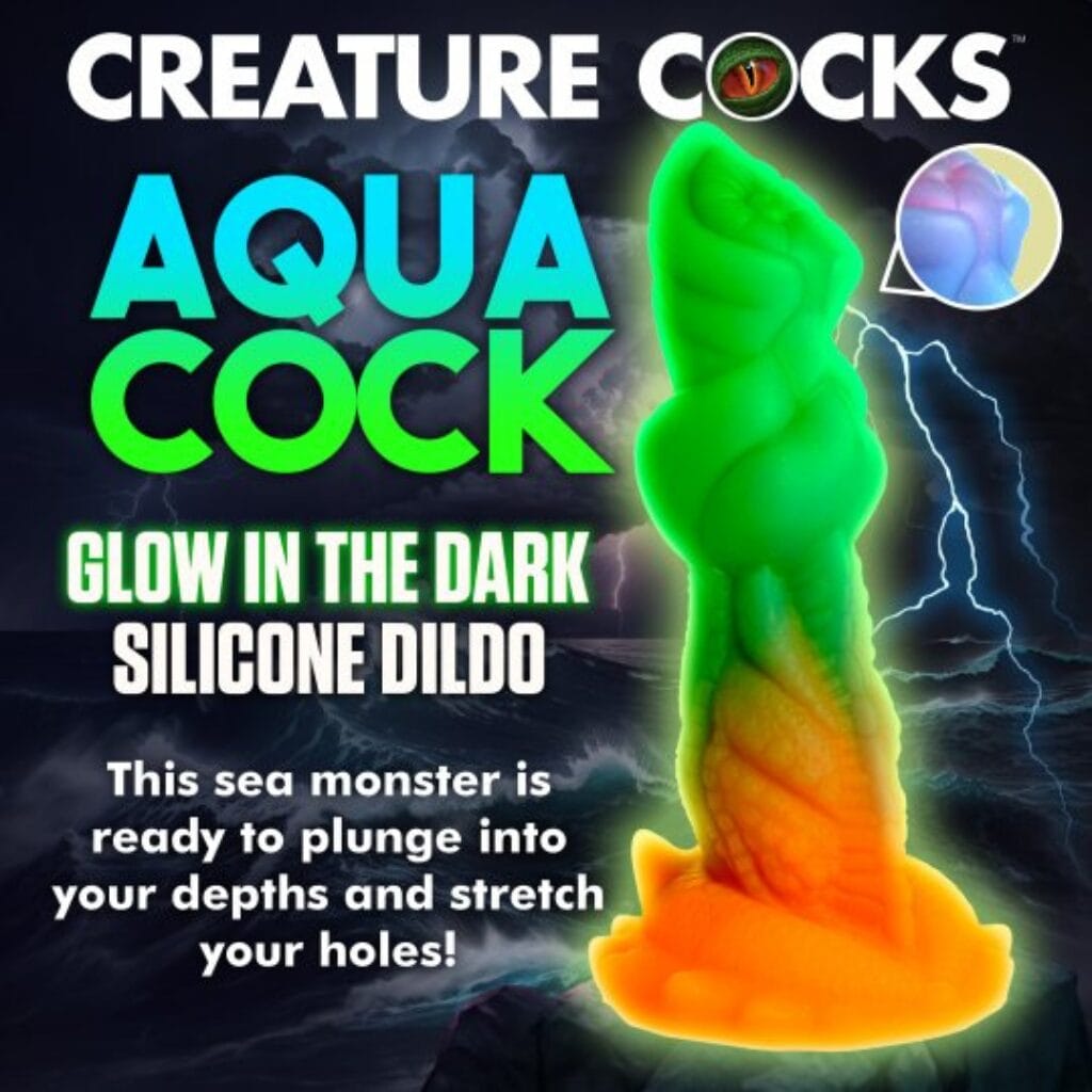 Creature Cocks Glow Aqua-Cock Dildo