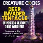 Deep Invader Tentacle Ovipositor Silicone Dildo with Eggs 1