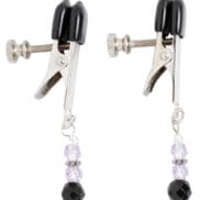 Spartacus Adjustable Broad Tip Nipple Clamps w-Purple Beads