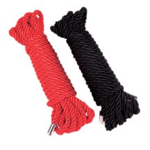 WhipSmart Heartbreaker Satin BDSM Rope - Black-Red Set of 2