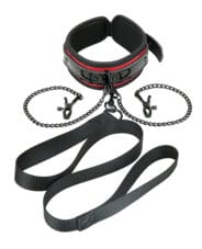 WhipSmart Heartbreaker Collar & Leash Set - Black-Red