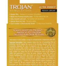 Trojan Ultra Ribbed Condoms - Box of 3