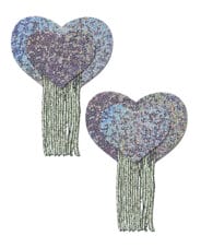 Pastease Tassel Glitter Heart - Silver O-S