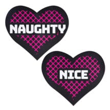 Pastease Premium Naughty & Nice Hearts - Black-Pink O-S