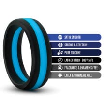 Blush Performance Silicone Go Pro Cock Ring - Black-Blue