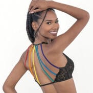 Pride Lace Rainbow Strappy Top Black O-S