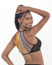 Pride Lace Rainbow Strappy Top Black O-S