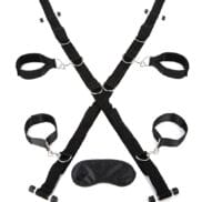 Lux Fetish Over the Door Cross w-4 Universal Soft Restraint Cuffs