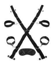 Lux Fetish Over the Door Cross w-4 Universal Soft Restraint Cuffs