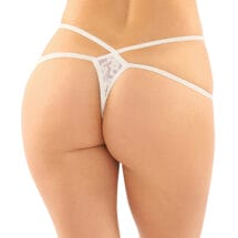 Jasmine Strappy Lace Thong W/front Keyhole Cut Out