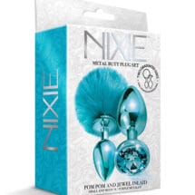 Nixie Metal Butt Plug Set W/jewel Inlaid & Pom Pom