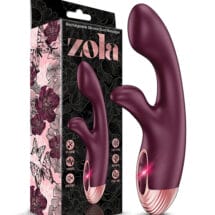 Zola Rechargeable Silicone Dual Massager - Burgundy-Rose Gold
