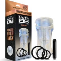 MSTR B8 Hand Cuff Vibrating Stroker Pack - Kit of 5 Clear