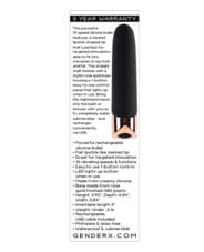 Gender X The Gold Standard Rechargeable Silicone Bullet - Black-Rose Gold