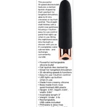 Gender X The Gold Standard Rechargeable Silicone Bullet - Black-Rose Gold