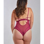 Quinn Cross Dyed Galloon Lace & Mesh Teddy Wine