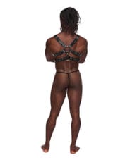 Leather Gemini Double Ring Harness Black O-S