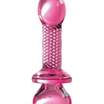 Icicles No. 82 Hand Blown Glass Butt Plug - Ribbed-Pink