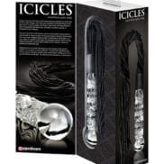 Icicles No. 38 Hand Blown Glass Handled Whip - Clear