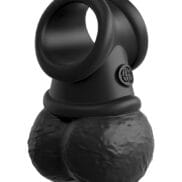 King Cock Elite The Crown Jewels Vibrating Swinging Balls - Black