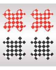 Peekaboos Off the Wall Checkered Pasties - 2 Pairs 1 Black-1 Red