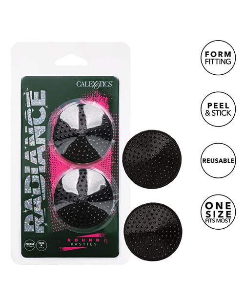 Radiance Round Pasties Black O-S