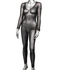 Radiance Crotchless Full Body Suit Black O-S