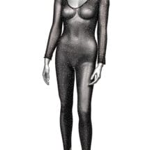 Radiance Crotchless Full Body Suit Black O-S