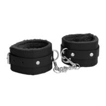 Shots Ouch Plush Leather Ankle Cuffs - Black