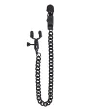 Spartacus Adjustable Alligator Nipple Clamps w-Black Chain