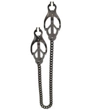 Spartacus Black Butterfly Style Nipple Clamps w-Chain