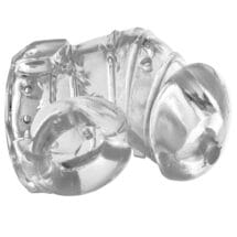Master Series Detained 2.0 Restrictive Chastity Cage w-Nubs - Clear
