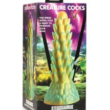 Creature Cocks Stegosaurus Spiky Reptile Silicone Dildo - Teal-Gold