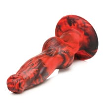 Creature Cocks Hell-Wolf Thrusting & Vibrating Silicone Dildo - Black-Red