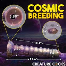Creature Cocks Deep Invader Tentacle Ovipositor Silicone Dildo w-Eggs - Multi Color