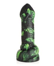 Creature Cocks Python Silicone Dildo - Black-Green