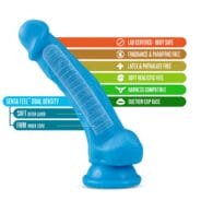 Neo Dual Density Cock with Balls - Neon Blue