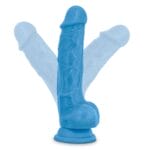 Neo Dual Density Cock With Balls - Neon Blue 4