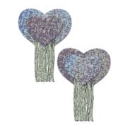 Pastease Glitter Heart Silver Tassel