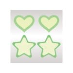 Peekaboos Glow in the Dark Hearts Stars - Green 1