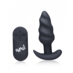 Remote Control 21X Swirl Butt Plug - Black 2