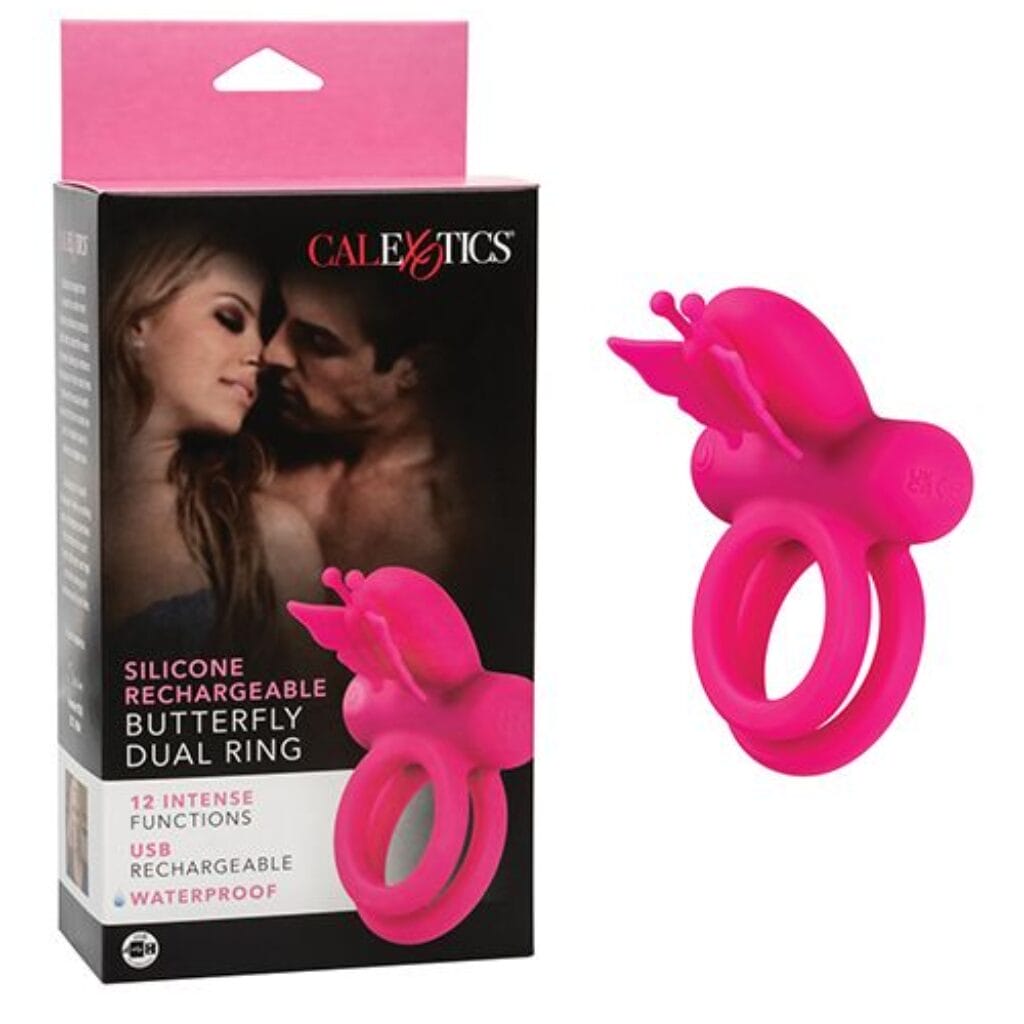 Silicone Rechargeable Butterfly Dual Ring 1