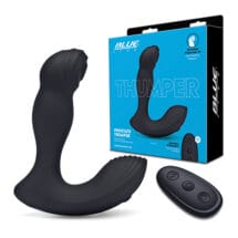 Blue Line Vibrating Prostate Thumper w-Remote - Black