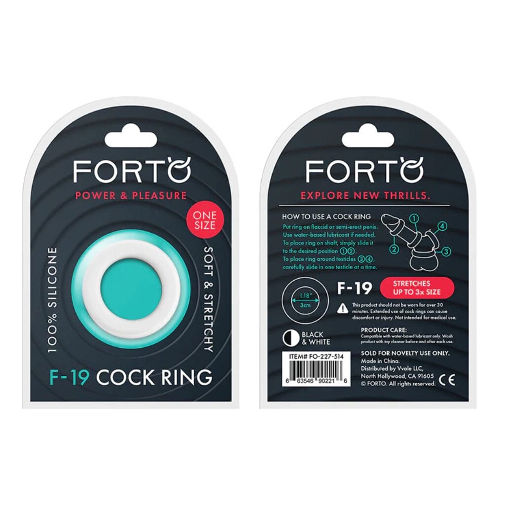 Forto F-19 2-Tone Cockring Black and White