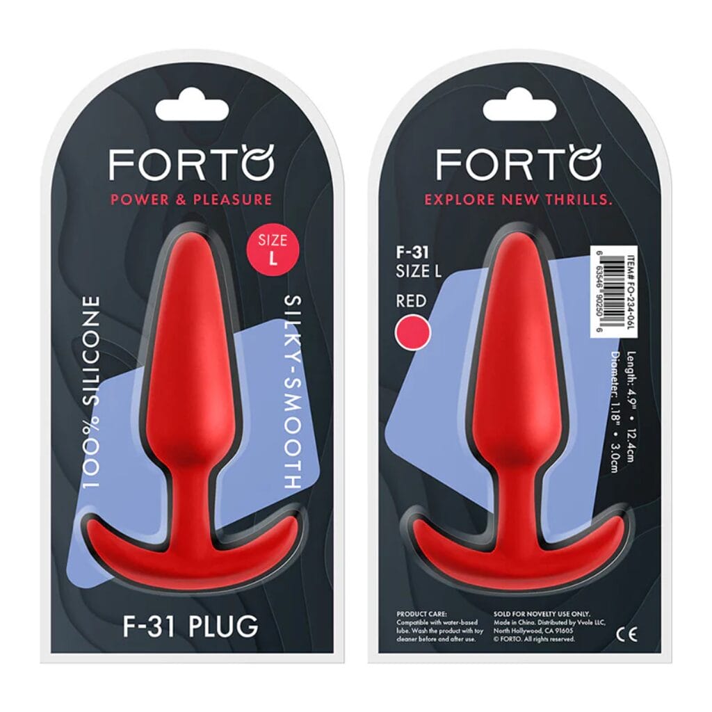 Forto F-31 Silicone Anal Plug Large red 3