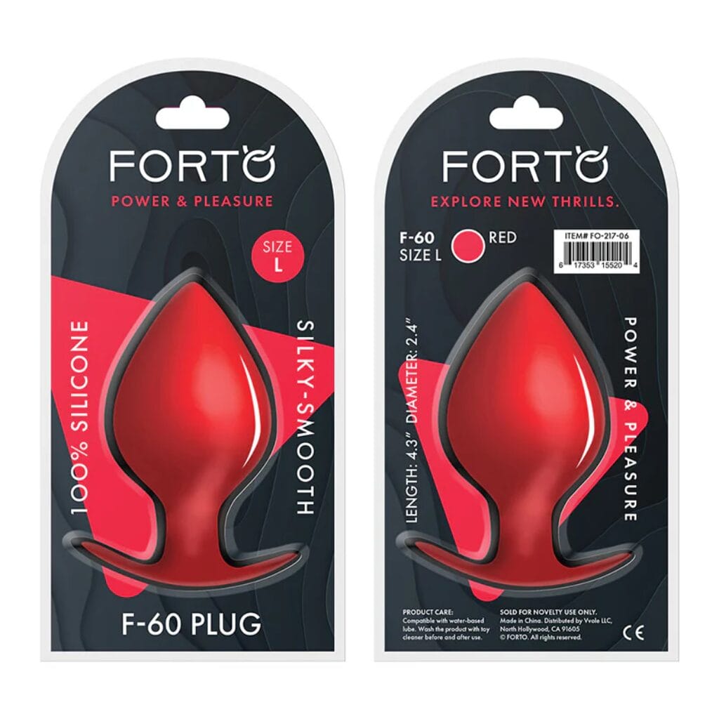 Forto F-60 Spade Silicone Anal Plug Large Red 2