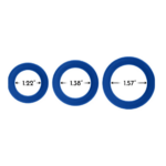 Forto F-61 3-Piece Silicone Cockring Set Blue 1