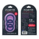 Forto F-61 3-Piece Silicone Cockring Set Blue 3