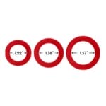 Forto F-61 3-Piece Silicone Cockring Set Red 3