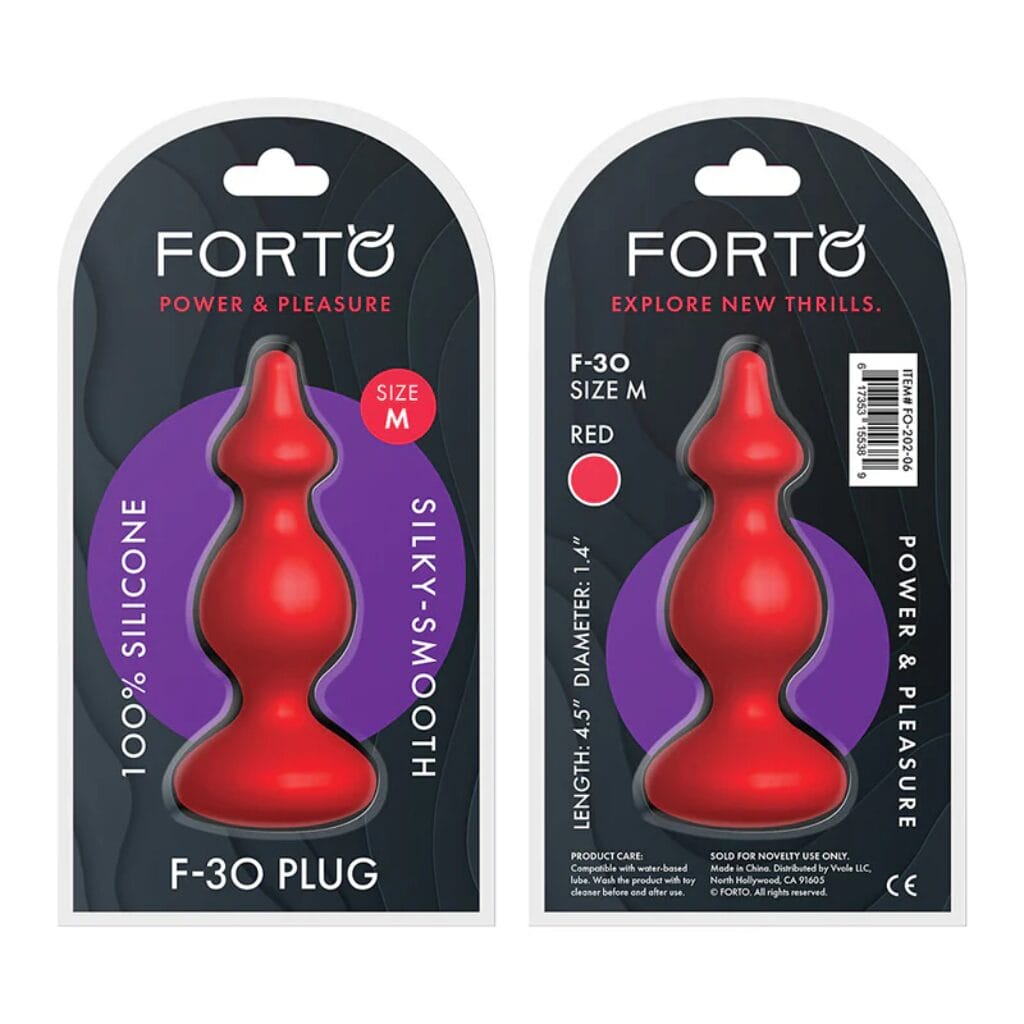 Forto F-30 Pointer Silicone Anal Plug Medium Red 1